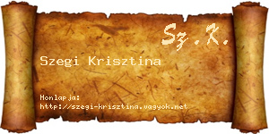 Szegi Krisztina névjegykártya