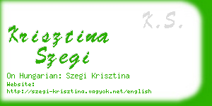 krisztina szegi business card